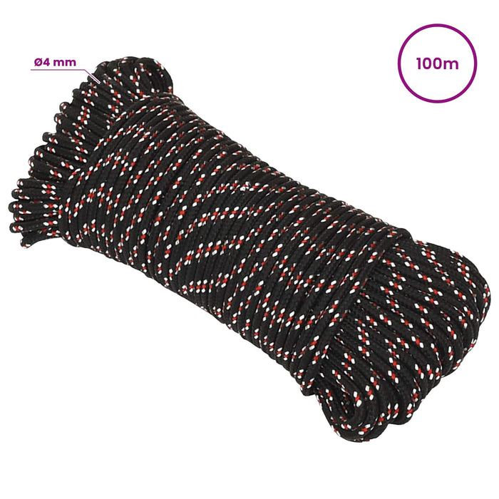 Frânghie utilitară multifuncțională 4 mm 100 m Negru și roșu PP WALTI