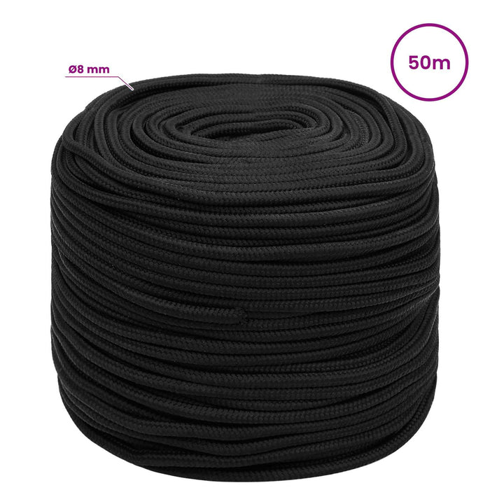 Frânghie utilitară multifuncțională 8 mm 50 m Negru PP WALTI