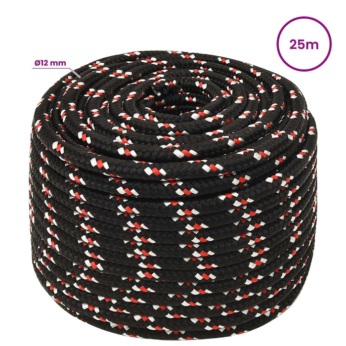 Frânghie utilitară multifuncțională 12 mm 25 m Negru și roșu PP WALTI