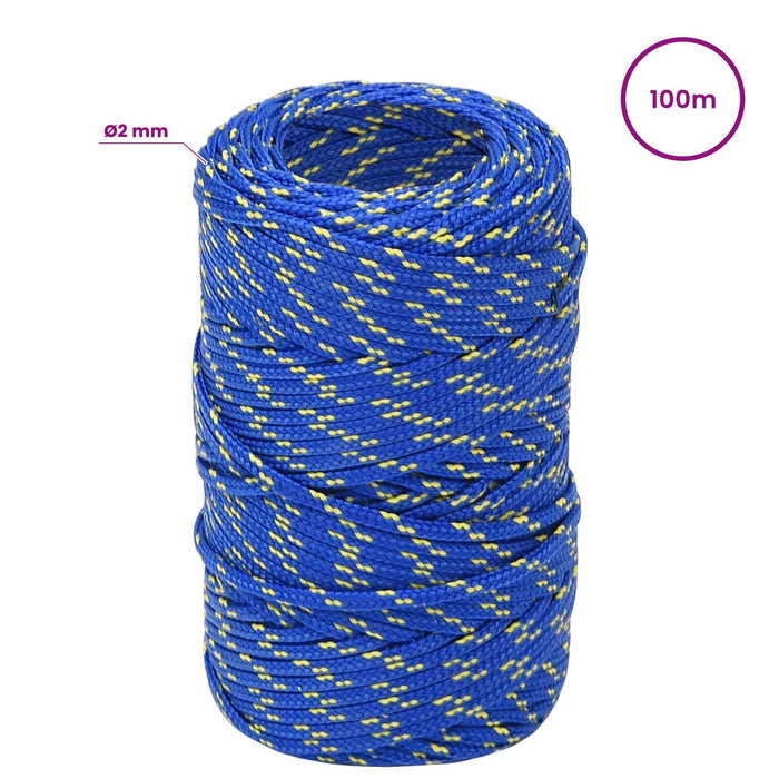 Frânghie utilitară multifuncțională 2 mm 100 m albastru PP WALTI