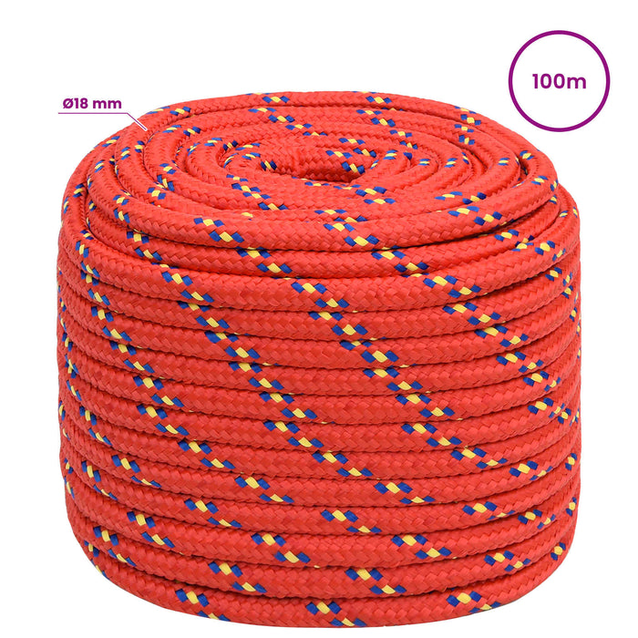 Frânghie utilitară multifuncțională 18 mm 100 m Roșu PP WALTI