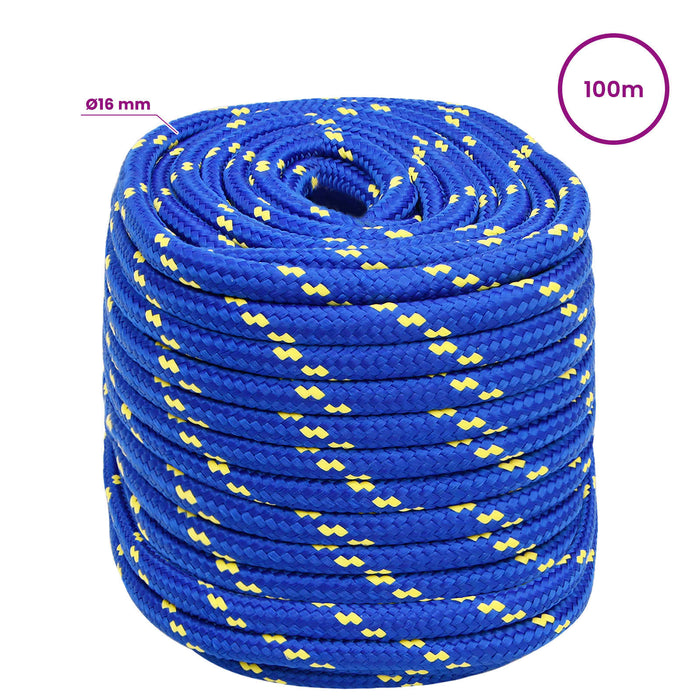 Frânghie utilitară multifuncțională 16 mm 100 m albastru PP WALTI