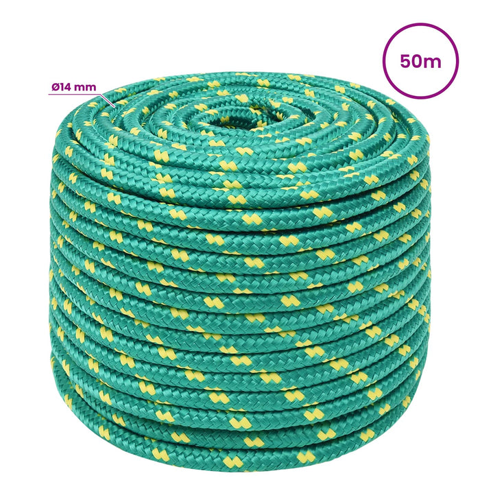 Frânghie utilitară multifuncțională 14 mm 50 m Verde PP WALTI