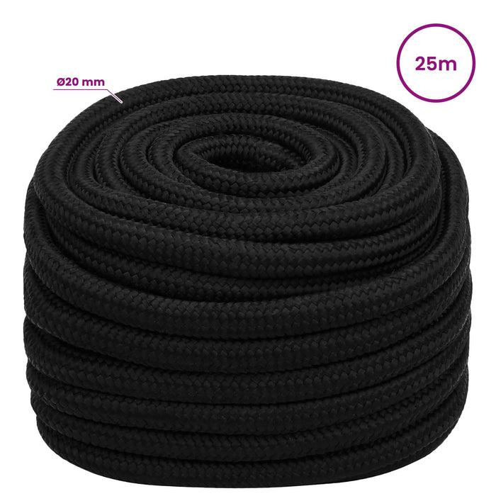 Frânghie utilitară multifuncțională 20 mm 25 m Negru Poliester - WALTI WALTI