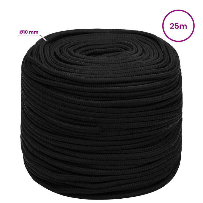 Frânghie utilitară multifuncțională 10 mm 25 m Negru Poliester - WALTI WALTI