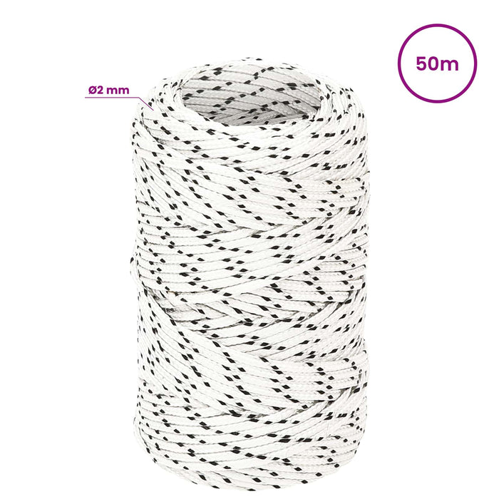 Frânghie utilitară multifuncțională 2 mm 50 m Alb Poliester WALTI