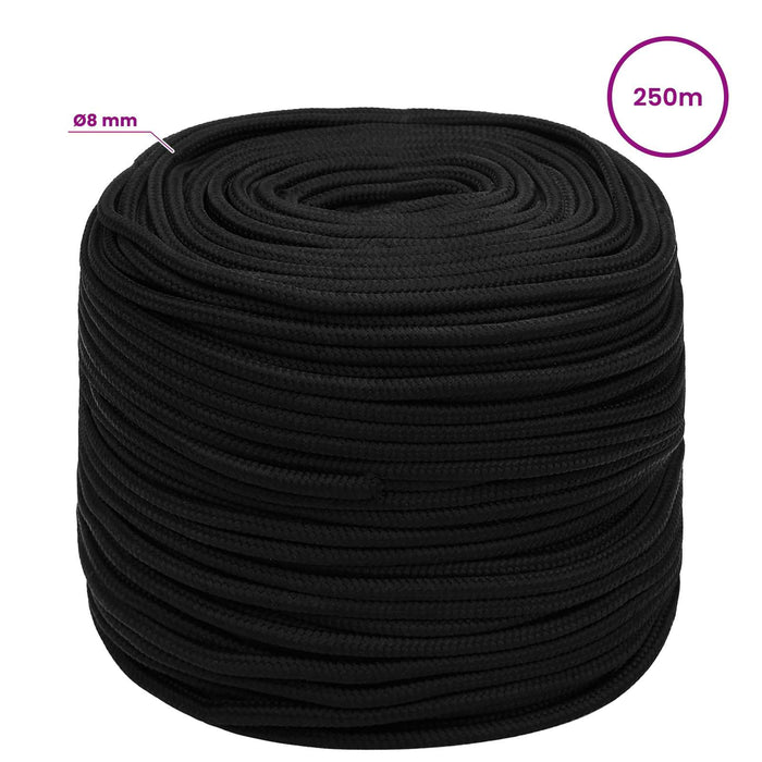 Frânghie utilitară multifuncțională 8 mm 250 m Negru Poliester - WALTI WALTI