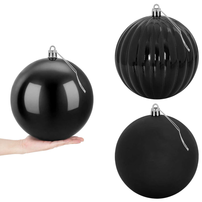 Set de globuri de Crăciun XXL 3 buc. Negru Ø 25 cm Plastic WALTI