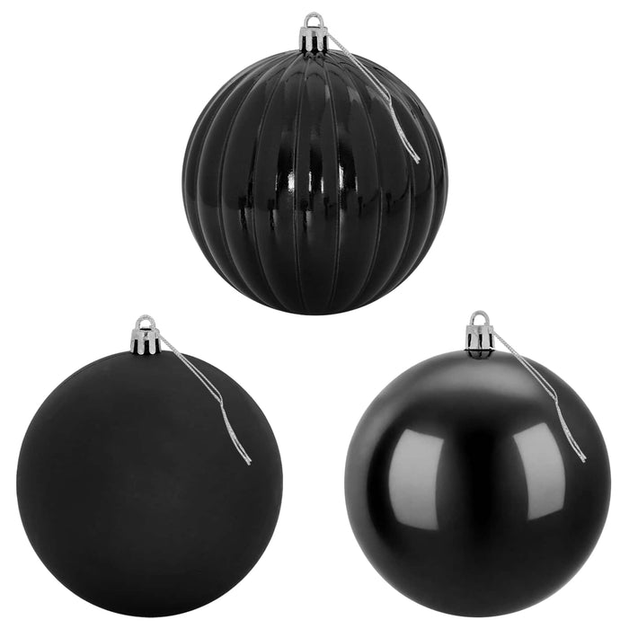 Set de globuri de Crăciun XXL 3 buc. Negru Ø 25 cm Plastic WALTI