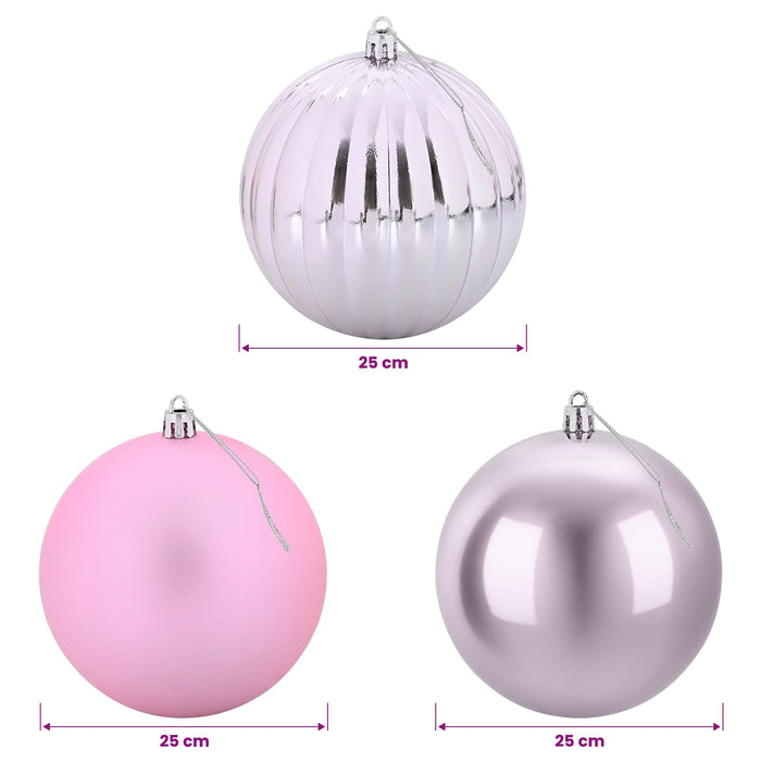 Set de globuri de Crăciun XXL 3 buc. Roz Ø 25 cm Plastic WALTI
