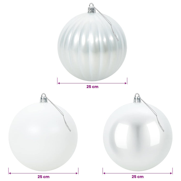 Set de globuri de Crăciun XXL 3 buc. Alb Ø 25 cm Plastic WALTI