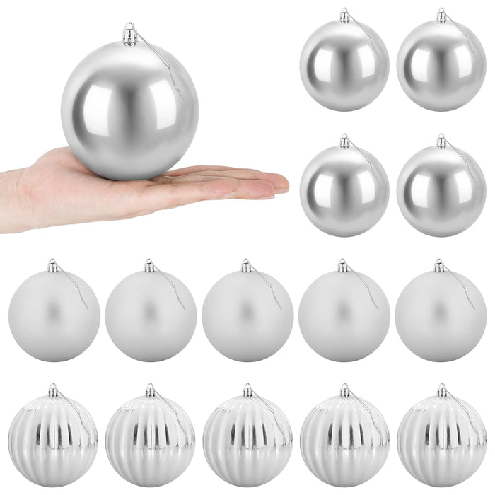 Set de globuri de Crăciun XL 15 buc. Argintiu Ø 10 cm Plastic WALTI