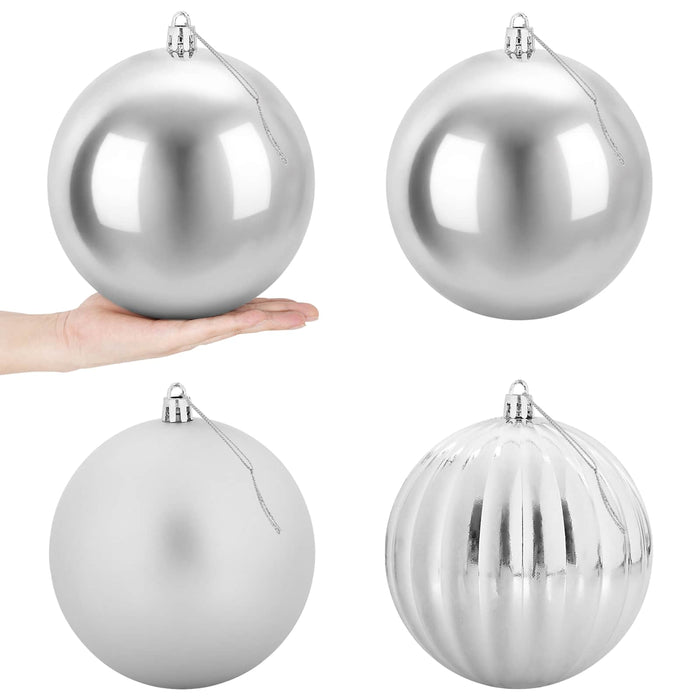 Set de globuri de Crăciun XXL 4 buc. Argintiu Ø 20 cm Plastic WALTI