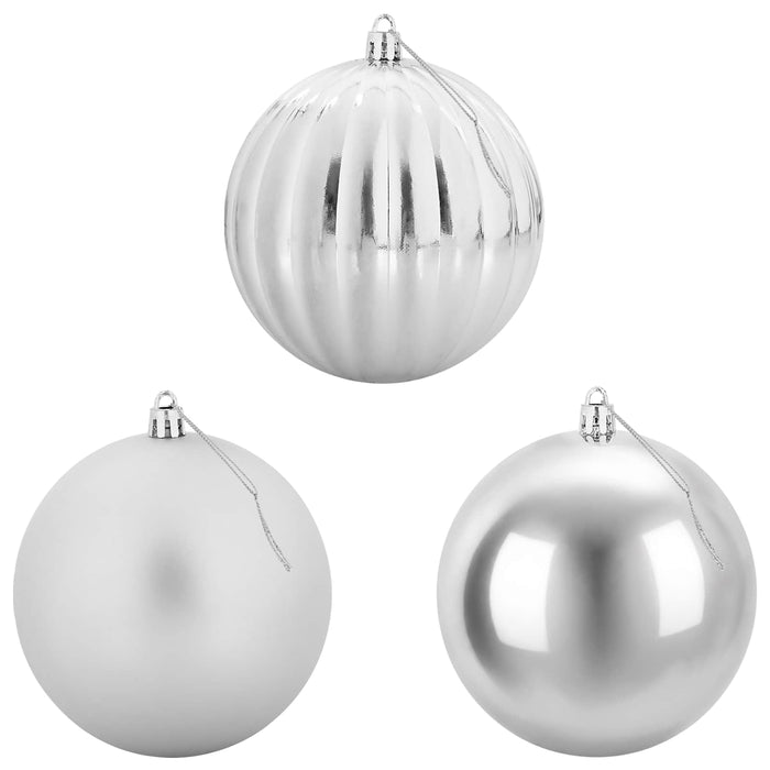 Set de globuri de Crăciun XXL 3 buc. Argintiu Ø 25 cm Plastic WALTI