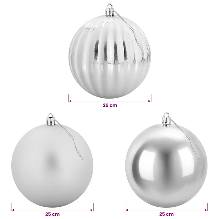 Set de globuri de Crăciun XXL 3 buc. Argintiu Ø 25 cm Plastic WALTI