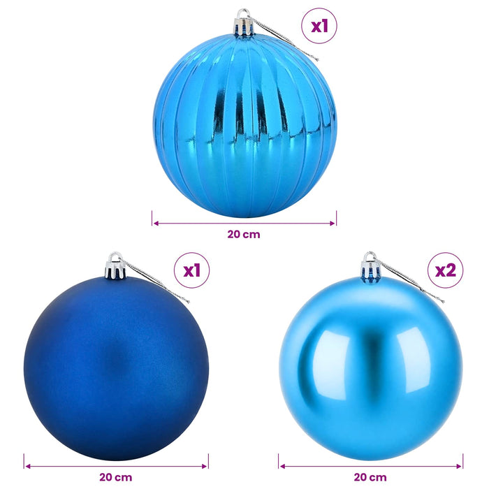 Set de globuri de Crăciun XXL 4 buc. albastru Ø 20 cm Plastic WALTI