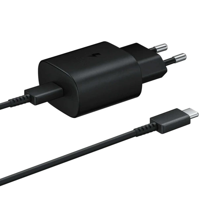 Samsung 25W Black + cablu date USB-C to USB-C WALTI