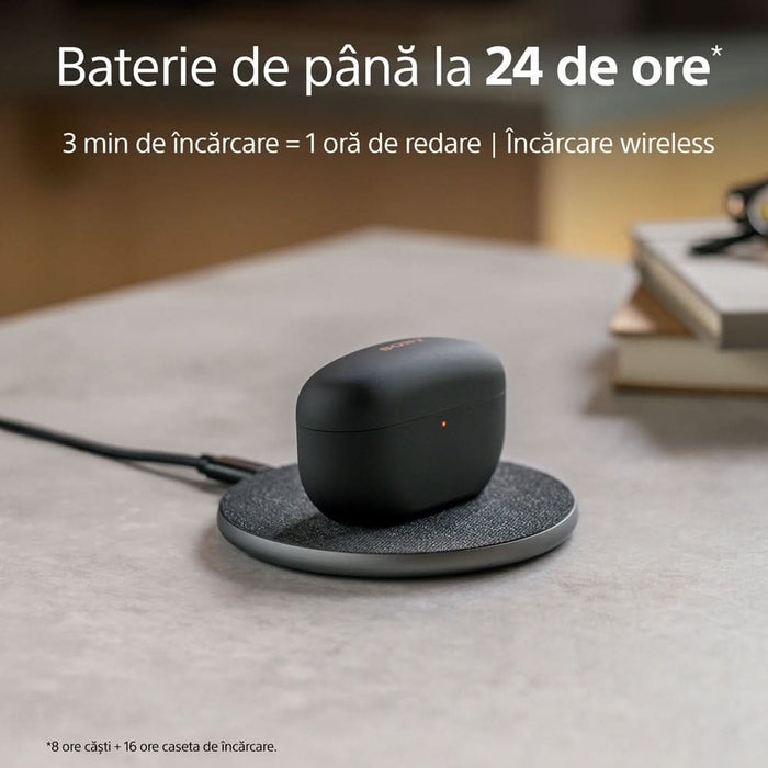 Casti SONY WF-1000XM5B, True Wireless, Bluetooth, In-ear, Microfon, Noise Cancelling, negru WALTI