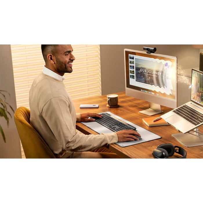 Tastatura Wireless LOGITECH Slim Solar+, Bluetooth, USB, Layout US INT, negru-gri WALTI
