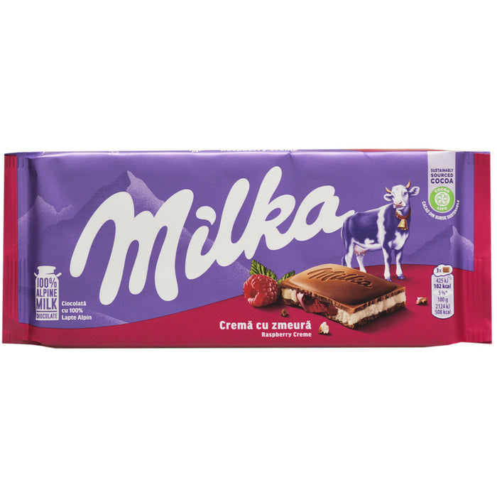 milka Ciocolata Lapte si Crema Zmeura 100 g - WALTI WALTI