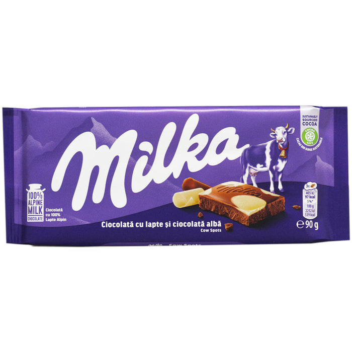 milka Ciocolata Lapte Alpin si Ciocolata Alba 90 g WALTI