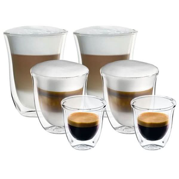 Set pahare cafea DELONGHI MIX, 6 piese, 90-330 ml, sticla WALTI
