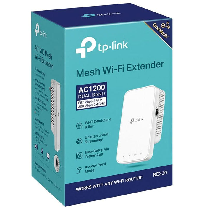 Wireless Range Extender TP-LINK RE330 AC1200, Dual-Band 300 + 867 Mbps, alb WALTI