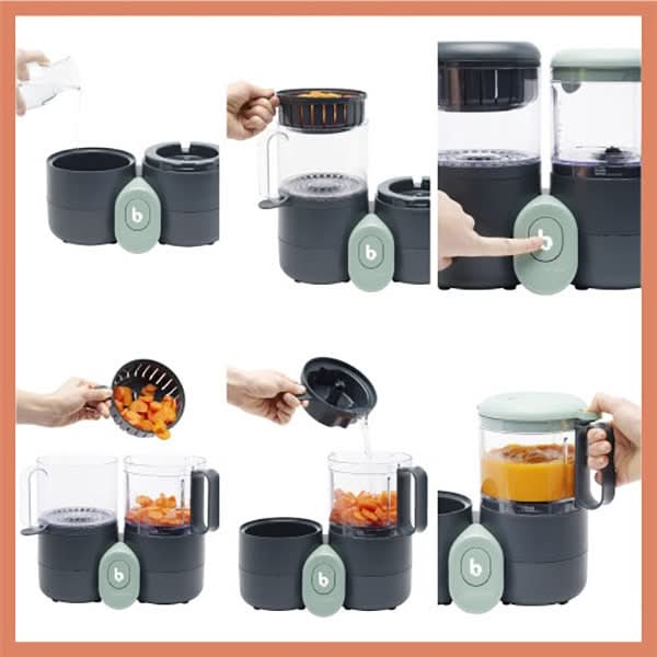 Robot multifunctional 4in1 BABYMOOV Nutribaby One A001133, 2000ml, gri-verde deschis WALTI