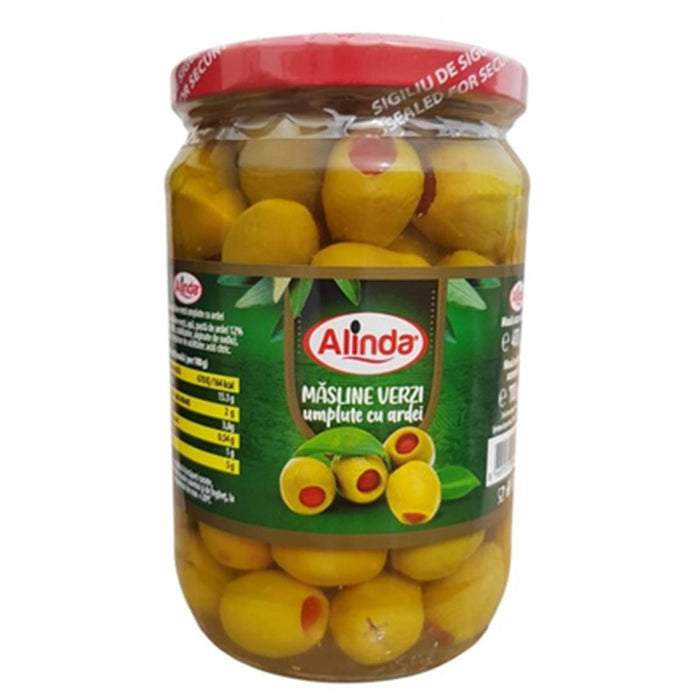 Alinda Masline Verzi cu Ardei 400 g - WALTI WALTI