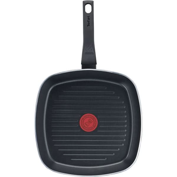 Tigaie grill TEFAL Simply Clean B5674053, 26x26cm, aluminiu, Thermo Signal, negru WALTI