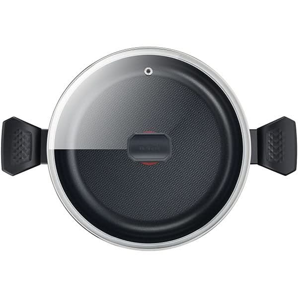 Oala cu capac TEFAL Simply Clean B5674653, 4.5l, 24cm, aluminiu, negru WALTI