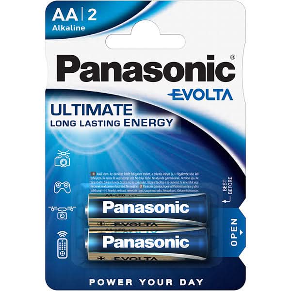 Baterii PANASONIC Evolta Alkaline LR6/AA, 2 bucati WALTI