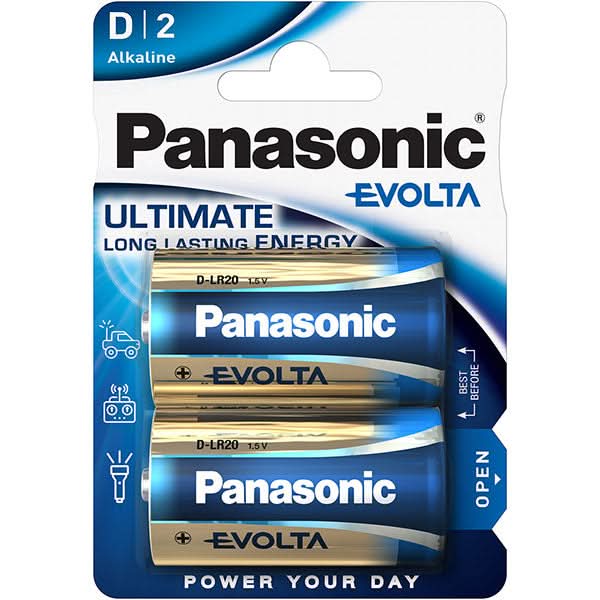 Baterii PANASONIC Evolta Alkaline LR20/D, 2 bucati WALTI