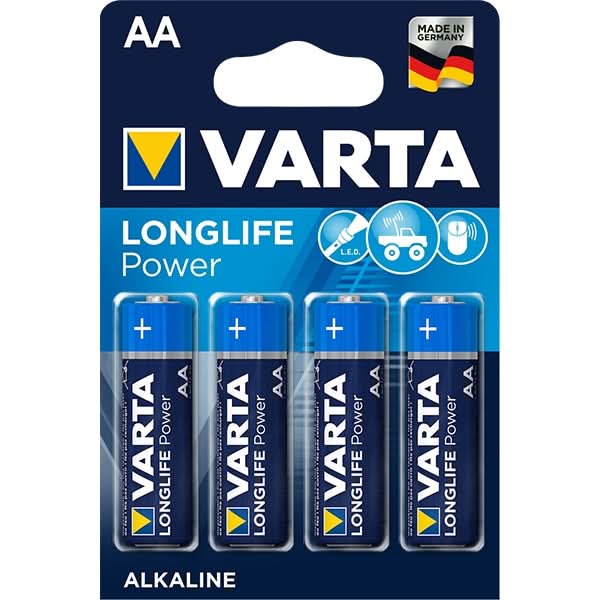 Baterii alcaline AA VARTA Longlife Power, 4 bucati WALTI