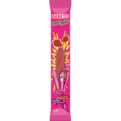 BEBETO Sour Stick Jeleu Capsuni 35 g - WALTI WALTI