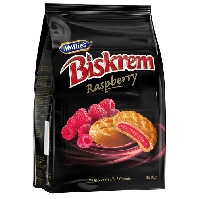 BISKREM Biscuiti cu Crema de Zmeura 160 g - WALTI WALTI