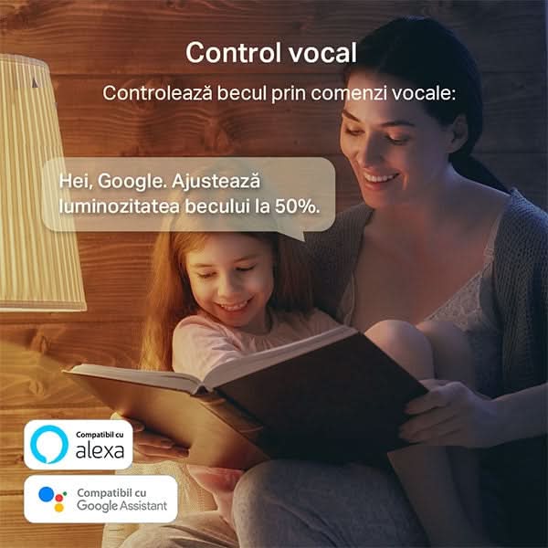 Bec LED Smart TP-LINK Tapo L530E, E27, 9W, 806lm, Wi-Fi, lumina variabila, compatibil Alexa, Google Assistant WALTI