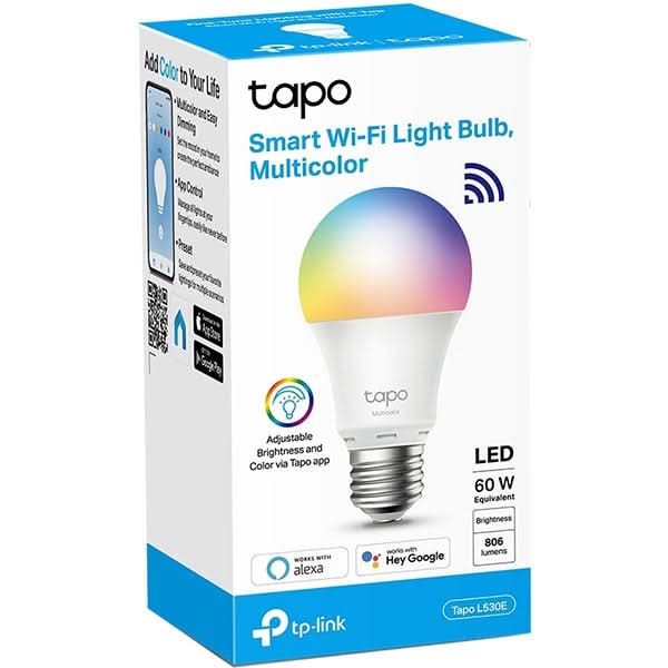 Bec LED Smart TP-LINK Tapo L530E, E27, 9W, 806lm, Wi-Fi, lumina variabila, compatibil Alexa, Google Assistant WALTI
