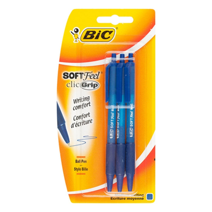 BiC Soft Feel Clic Grip Pix Albastru 3 bucati - WALTI WALTI