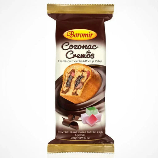 Boromir Cozonac Cremos cu Ciocolata Rom si Rahat 550 g - WALTI WALTI