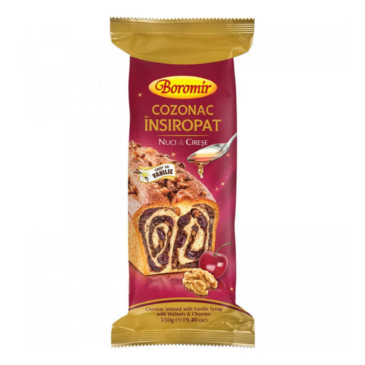 Boromir Cozonac Insiropat cu Cirese si Nuci 550 g - WALTI WALTI