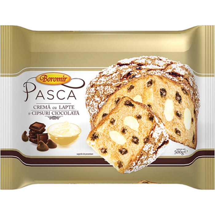Boromir Pasca Crema Lapte si Cipsuri Ciocolata 500 g - WALTI WALTI