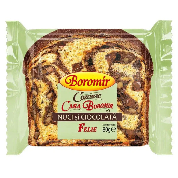 Boromir Felie de Cozonac cu Nuci si Ciocolata 80 g - WALTI WALTI