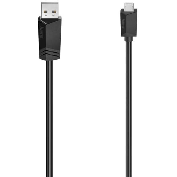 Cablu USB 2.0 A - micro USB HAMA 200607, 0.75m, negru WALTI