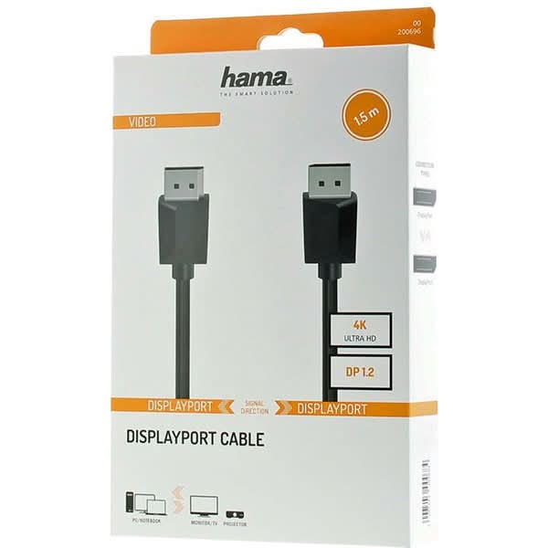 Cablu DisplayPort 1.2 HAMA 200696, 1.5m, negru WALTI