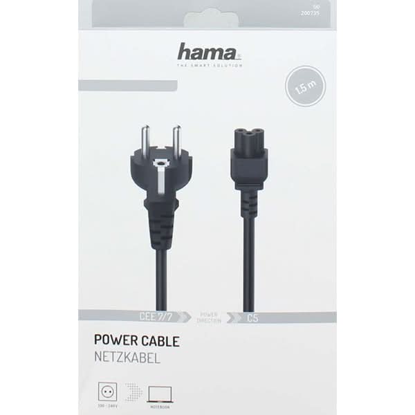 Cablu de alimentare cu 3 pini HAMA 200735, 1.5m, negru WALTI