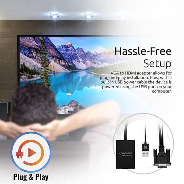Adaptor VGA-HDMI PROMATE proLink-V2H, negru WALTI