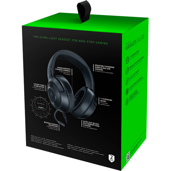Casti Gaming RAZER Kraken X Lite, 7.1, multiplatforma, 3.5mm, negru WALTI