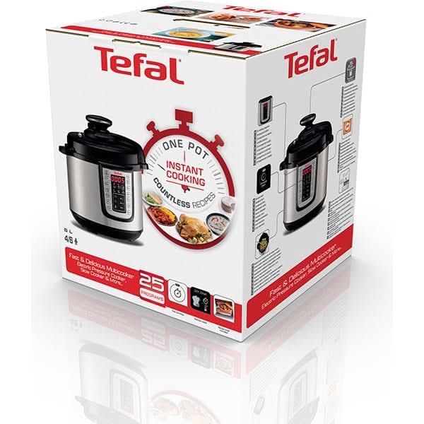 Oala sub presiune electrica TEFAL One Pot CY505E30, 5.8l, 1200W, 25 programe, argintiu-negru - WALTI WALTI