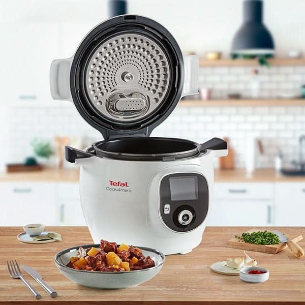 Multicooker TEFAL Cook4Me+ CY851130, 6l, 1600W, 6 programe, aplicatie 150 retete, alb-gri WALTI